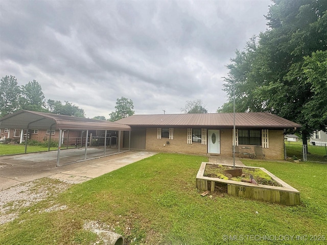510 Beverly Ave, Vian, OK 74962 - single story home featuring a carport, metal roof, brick siding, and driveway