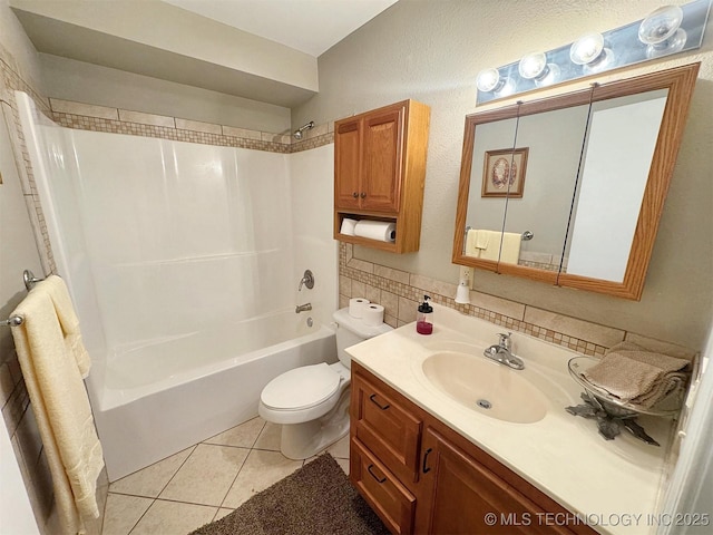 510 Beverly Ave, Vian, OK 74962 - bathroom featuring toilet, tile patterned flooring, washtub / shower combination, and vanity