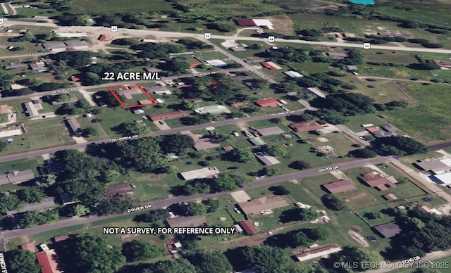 510 Beverly Ave, Vian, OK 74962 - aerial map of property and surrounding area with property parcel outlined