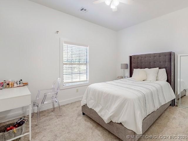 17716 S 39th W Ave, Mounds, OK 74047 - bedroom featuring light colored carpet, baseboards, and ceiling fan