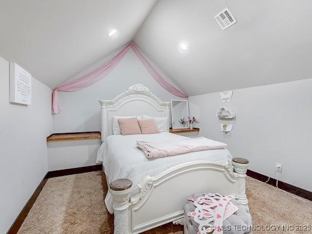 17716 S 39th W Ave, Mounds, OK 74047 - bedroom featuring carpet flooring, vaulted ceiling, and baseboards
