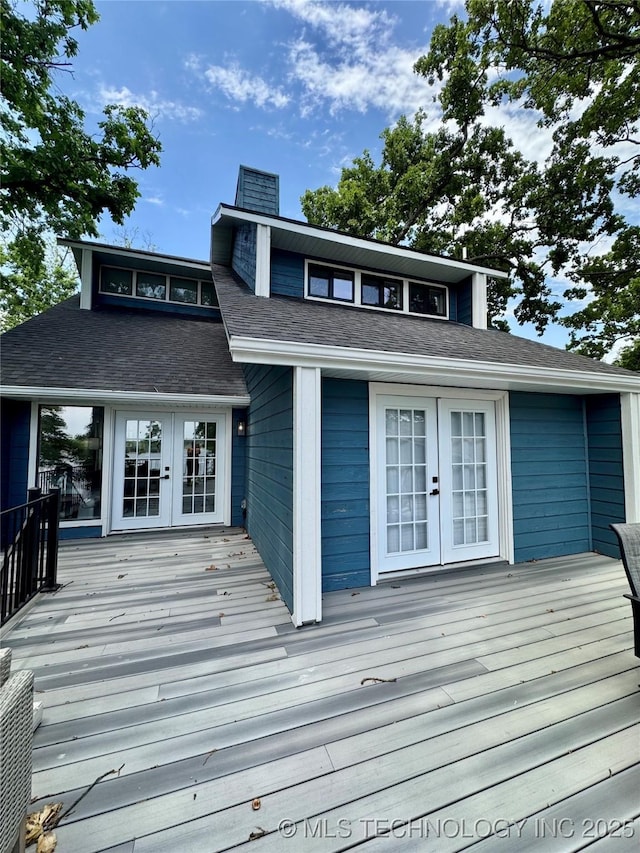 449734 E 356th Rd, Afton, OK 74331 - wooden terrace with french doors
