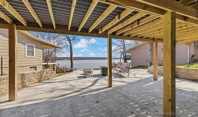 449734 E 356th Rd, Afton, OK 74331 - view of patio with a water view