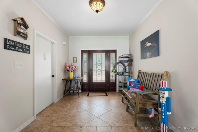 59144 E 290th Rd, Grove, OK 74344 - entryway featuring crown molding and baseboards
