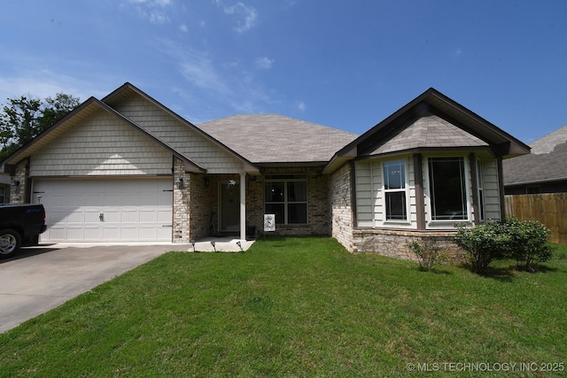 114 Stone, Roland, OK 74954 - view of front of property with an attached garage, concrete driveway, and stone siding