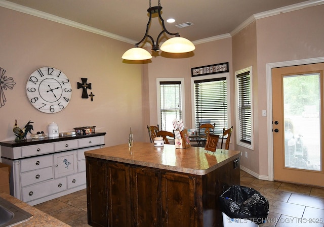 114 Stone, Roland, OK 74954 - home office with tile patterned floors, crown molding, and baseboards