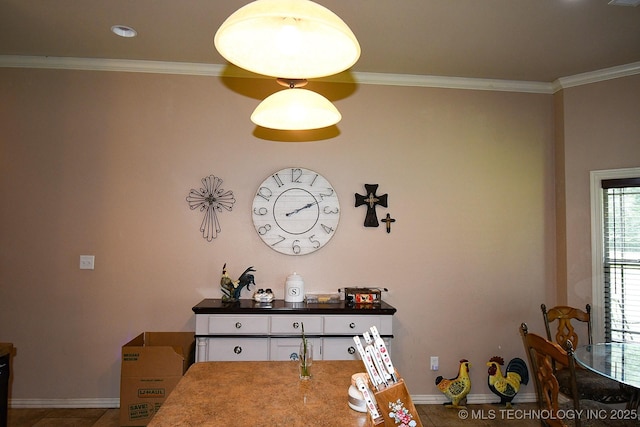 114 Stone, Roland, OK 74954 - tiled dining room featuring ornamental molding and baseboards