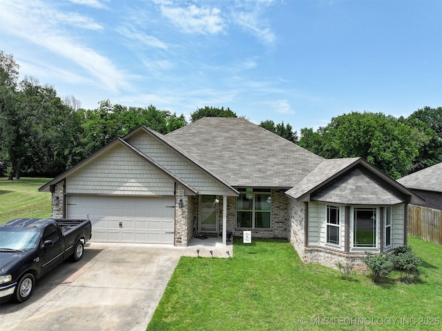 114 Stone, Roland, OK 74954 - view of front of home with an attached garage, concrete driveway, and roof with shingles