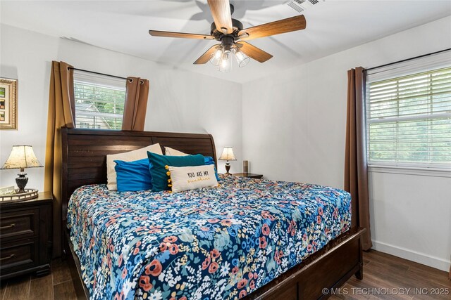 11837 S 84th Ave E, Bixby, OK 74008 - bedroom with wood finished floors, baseboards, and ceiling fan