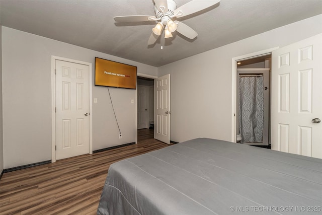 1114 Osage, Ardmore, OK 73401 - bedroom with wood finished floors and ceiling fan