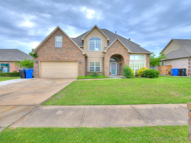 1821 N 11th St, Broken Arrow, OK 74012 - traditional-style house with a garage, brick siding, and driveway