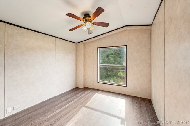 10180 S 241st W Ave, Sapulpa, OK 74066 - spare room with wood finished floors, lofted ceiling, and ceiling fan