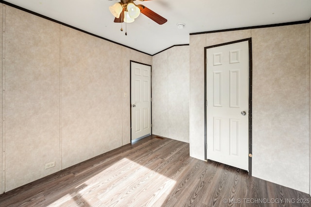 10180 S 241st W Ave, Sapulpa, OK 74066 - unfurnished bedroom featuring wood finished floors, ornamental molding, and a ceiling fan