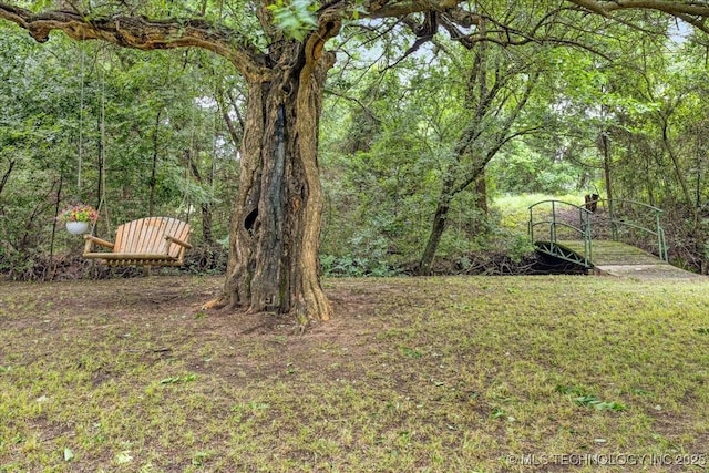 2259 E Rodeo Rd, Durant, OK 74701 - view of yard featuring a forest view