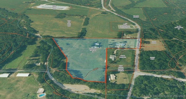 98926 S 4610th Rd, Marble City, OK 74945 - map / location featuring property parcel outlined