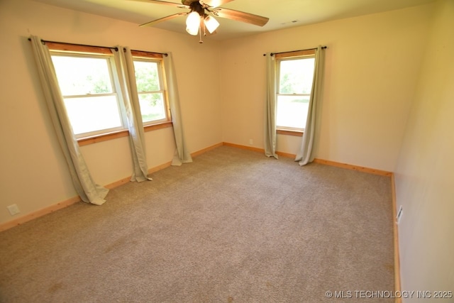 98926 S 4610th Rd, Marble City, OK 74945 - unfurnished room featuring ceiling fan, light colored carpet, and baseboards
