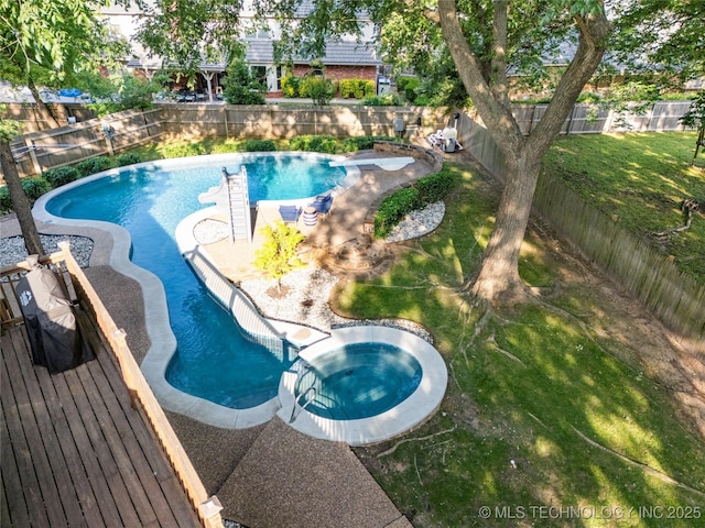 8721 S 65th E Pl, Tulsa, OK 74133 - view of pool with a pool with connected hot tub