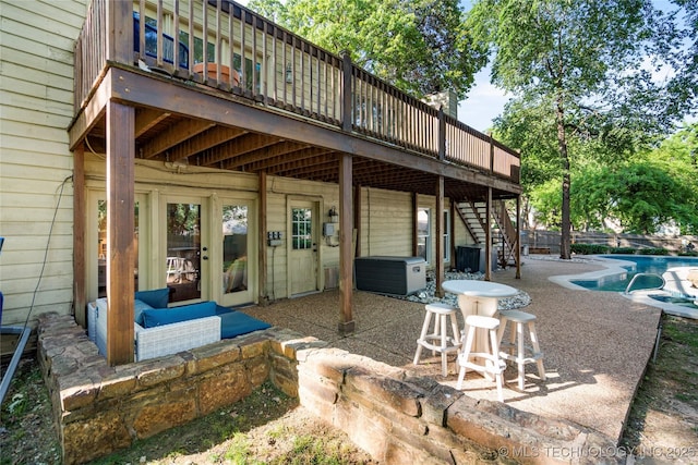 8721 S 65th E Pl, Tulsa, OK 74133 - view of patio / terrace featuring a deck and stairs