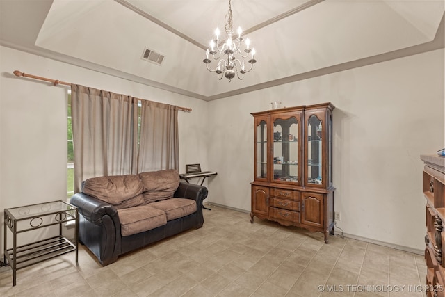 4157 New Prue Rd, Sand Springs, OK 74063 - living area featuring a chandelier