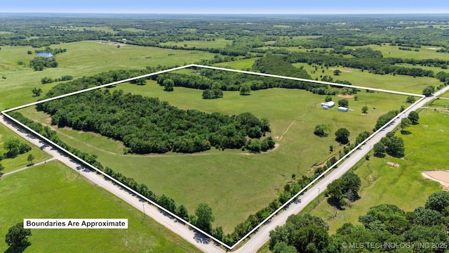 32410 W 301st St S, Bristow, OK 74010 - overview of rural landscape featuring property boundaries highlighted