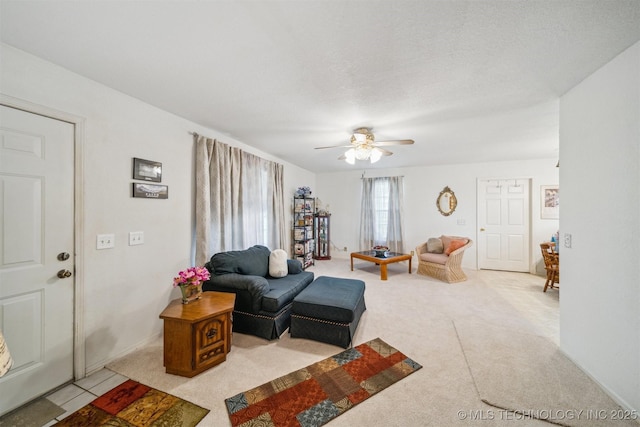 32410 W 301st St S, Bristow, OK 74010 - living area with a ceiling fan and carpet