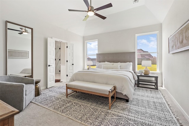 13634 S 21st Ct E, Bixby, OK 74008 - bedroom featuring carpet floors, a ceiling fan, and lofted ceiling
