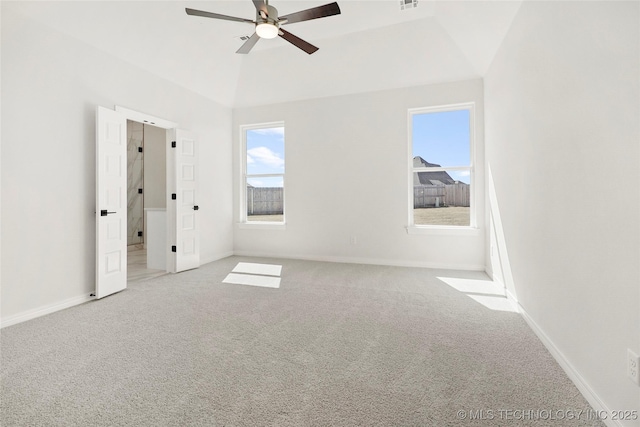 13634 S 21st Ct E, Bixby, OK 74008 - unfurnished bedroom featuring carpet floors, ceiling fan, and vaulted ceiling
