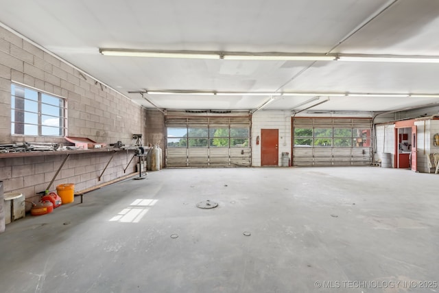 370463 E 5750th Rd, Terlton, OK 74081 - garage with concrete block wall