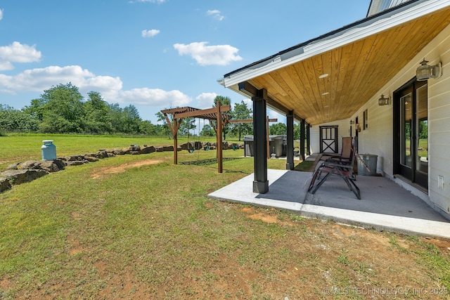 2982 S 294th E Ave, Broken Arrow, OK 74014 - view of green lawn with a patio and a pergola