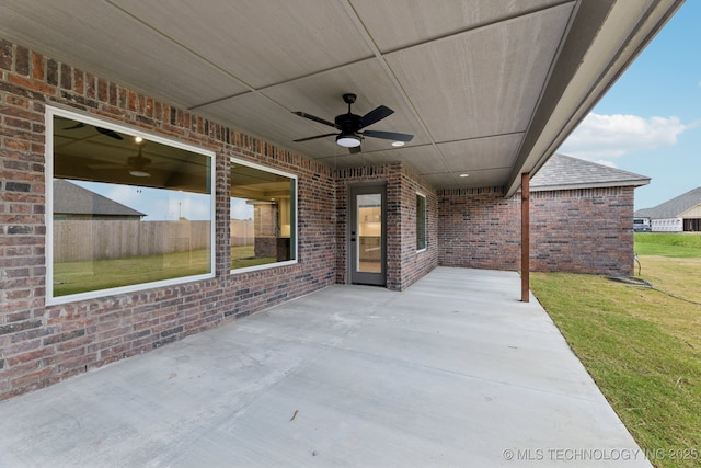 23250 E 106th Pl S, Broken Arrow, OK 74014 - view of patio / terrace featuring a ceiling fan
