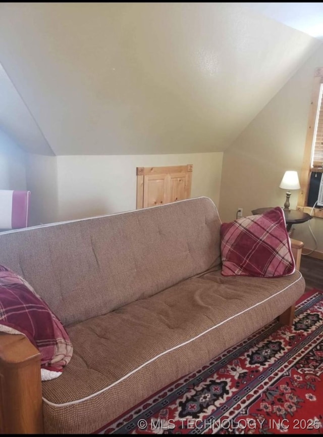 452176 E 958th Rd, Vian, OK 74962 - living room featuring vaulted ceiling