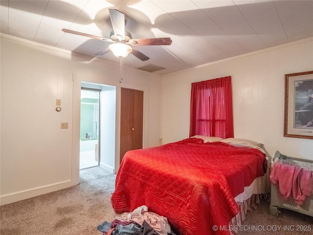 611 N Hickory, Mcalester, OK 74501 - carpeted bedroom with ceiling fan