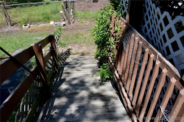 805 W Cummings St, Henryetta, OK 74437 - view of wooden deck
