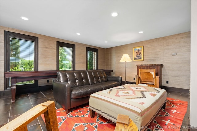 3511 E 181st St S, Bixby, OK 74008 - tiled living area featuring recessed lighting