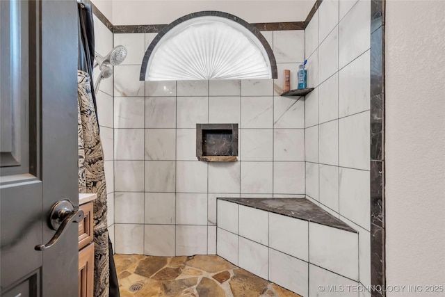 26115 US Highway 70, Bokchito, OK 74726 - bathroom featuring tiled shower