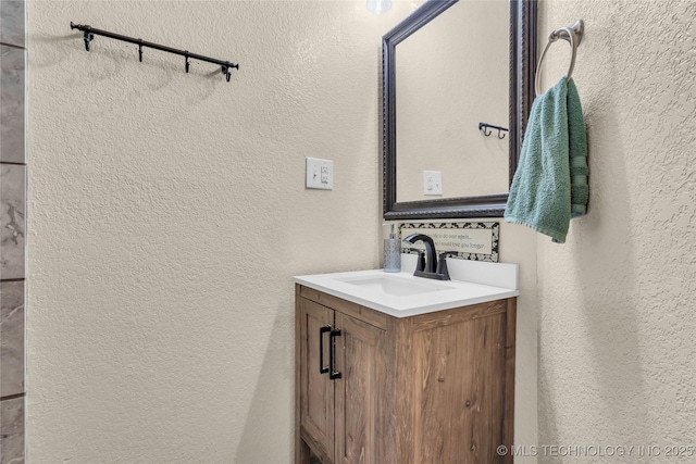 26115 US Highway 70, Bokchito, OK 74726 - bathroom with vanity and a textured wall