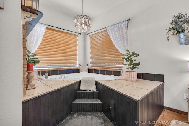 26115 US Highway 70, Bokchito, OK 74726 - bathroom featuring a chandelier
