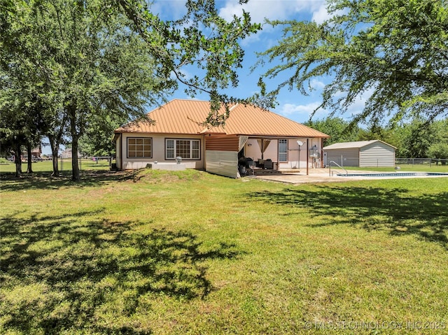 26115 US Highway 70, Bokchito, OK 74726 - rear view of property with metal roof and a patio area