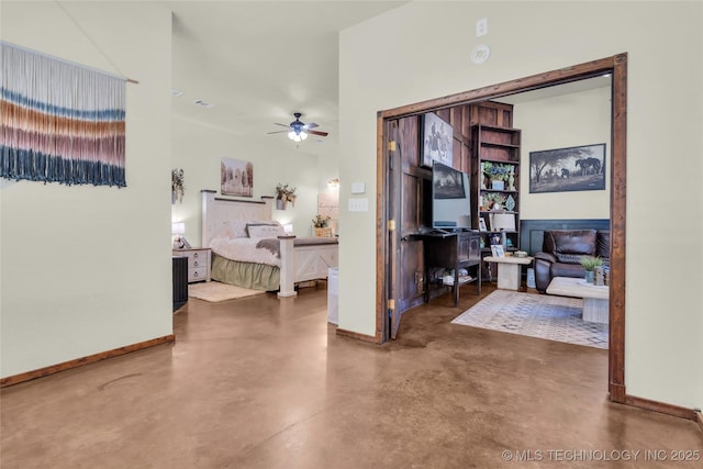 26115 US Highway 70, Bokchito, OK 74726 - corridor featuring finished concrete floors, baseboards, and a towering ceiling