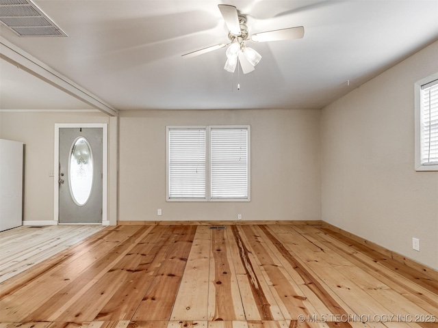 32550 S 250th Rd, Henryetta, OK 74437 - entryway with hardwood / wood-style flooring and a ceiling fan