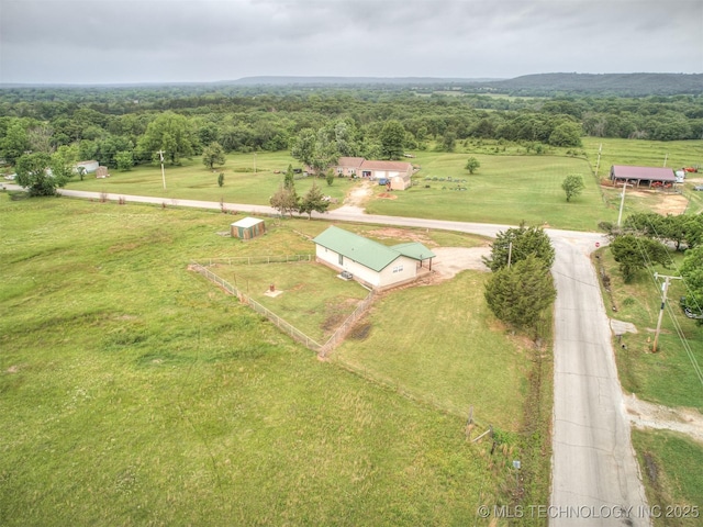 32550 S 250th Rd, Henryetta, OK 74437 - overview of rural landscape featuring a heavily wooded area
