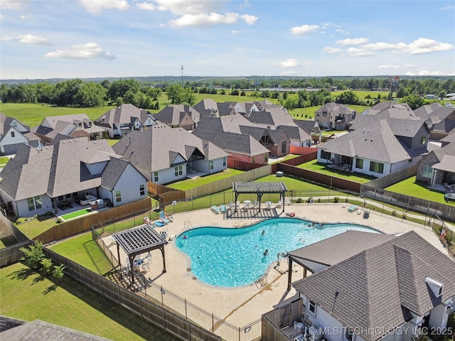 1205 W 88th St S, Tulsa, OK 74132 - community pool featuring a residential view and a patio