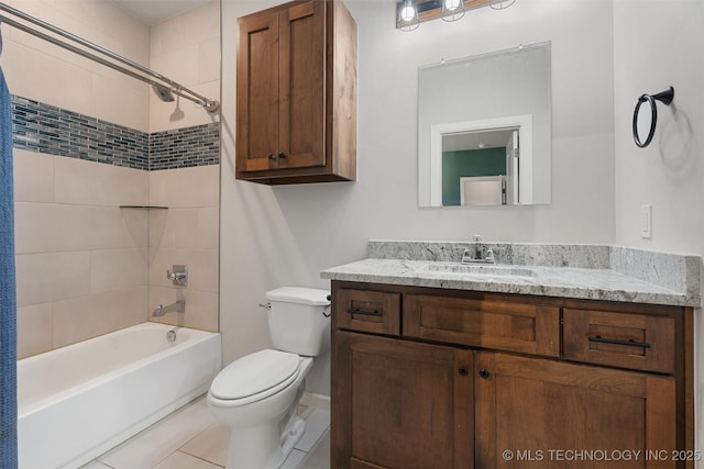8209 N 150th Ave E, Owasso, OK 74055 - full bath with vanity, toilet, bathtub / shower combination, and tile patterned flooring