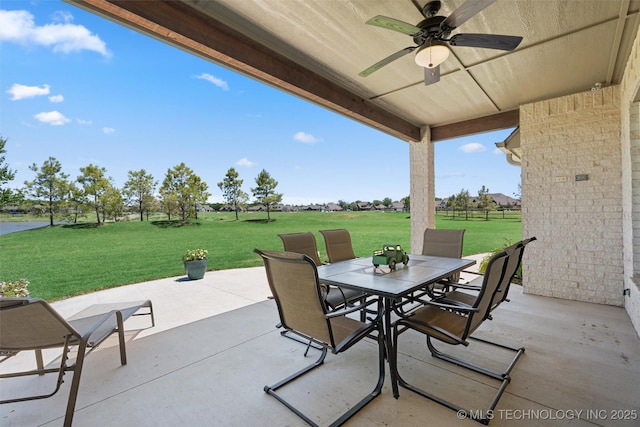 8209 N 150th Ave E, Owasso, OK 74055 - view of patio / terrace with outdoor dining space and ceiling fan