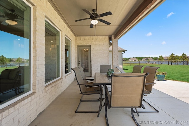 8209 N 150th Ave E, Owasso, OK 74055 - view of patio with ceiling fan and outdoor dining space