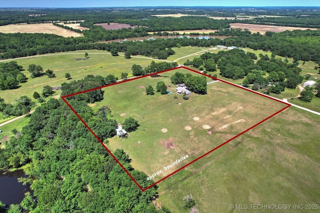 18094 S 461st E Ave, Porter, OK 74454 - aerial view of sparsely populated area with property parcel outlined