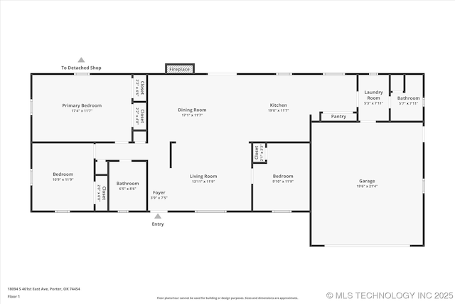 18094 S 461st E Ave, Porter, OK 74454 - floor plan / room layout