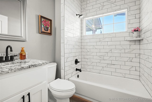 8323 S 2nd W, Muskogee, OK 74401 - full bathroom featuring vanity, toilet, and shower / bathtub combination