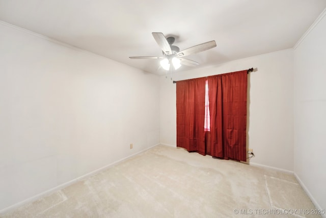 10925 E 4th St, Tulsa, OK 74128 - carpeted spare room featuring ceiling fan, baseboards, and ornamental molding