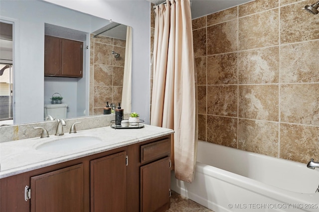 6374 S 80th E Ave Unit A, Tulsa, OK 74133 - full bath featuring vanity and shower / tub combo with curtain